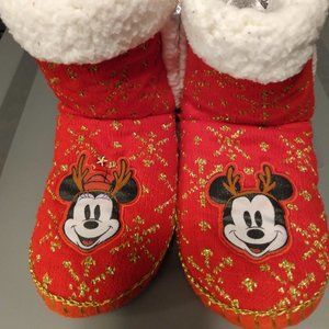 Slippers Disney Store Mickey Mouse Minnie Mouse Boot Slippers Ladies 5/6 Red